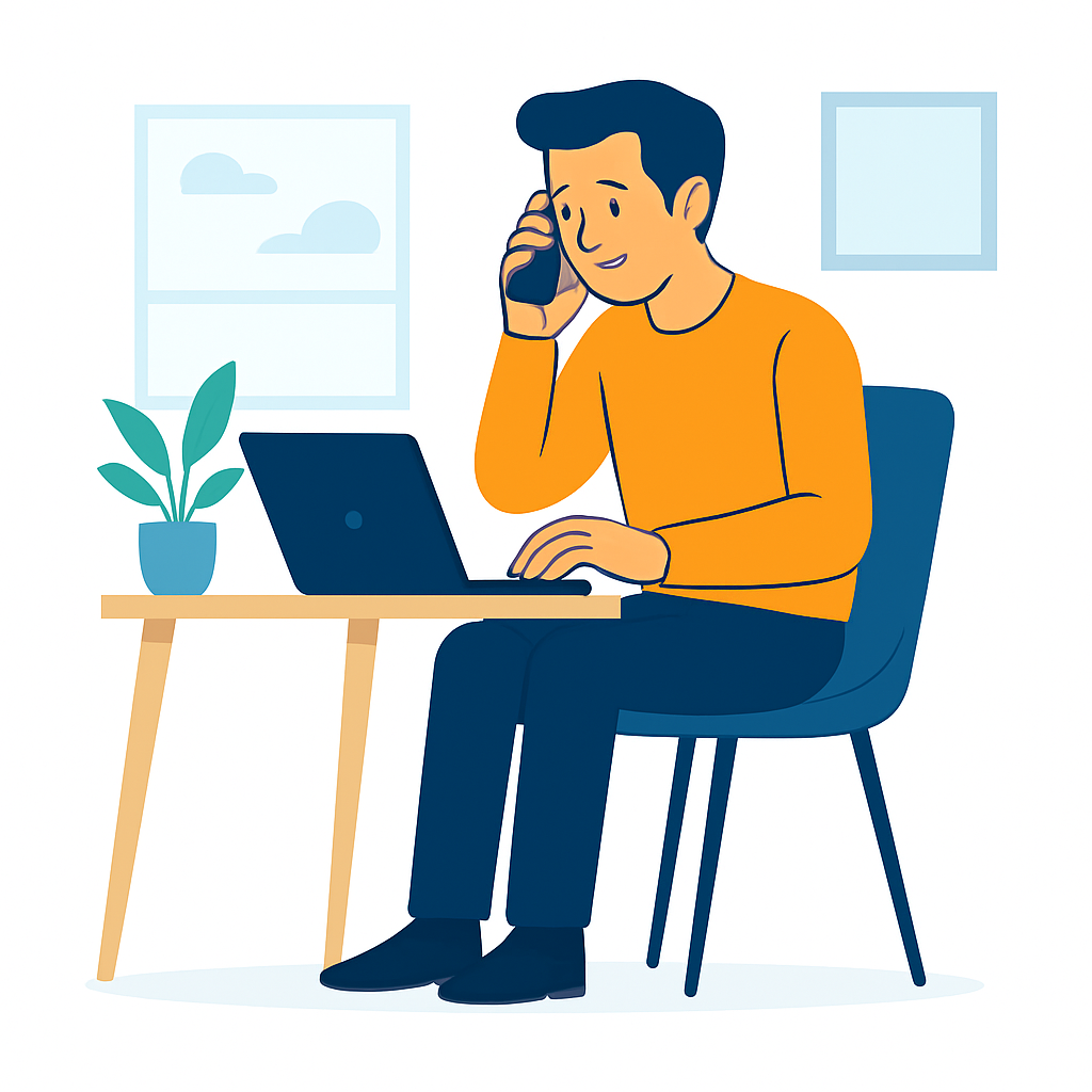 Candidate working on a task